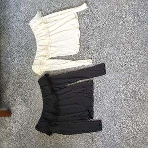 White and black Hollister off the shoulder shirts.